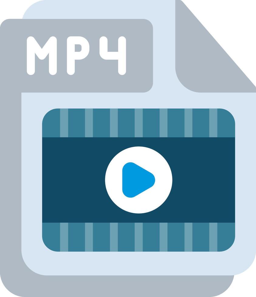 MP4 Flat Illustration Icon Design vector