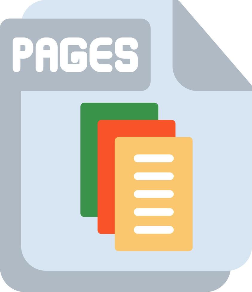 PAGES Flat Illustration Icon Design vector