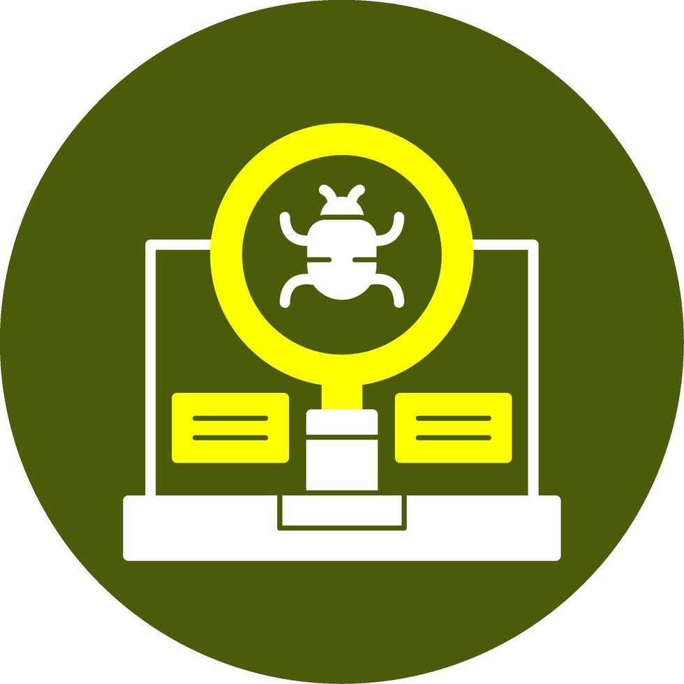 Search Bug Solid Two Color Style Icon vector