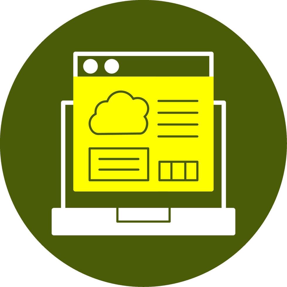 Cloud Coding Solid Two Color Style Icon vector