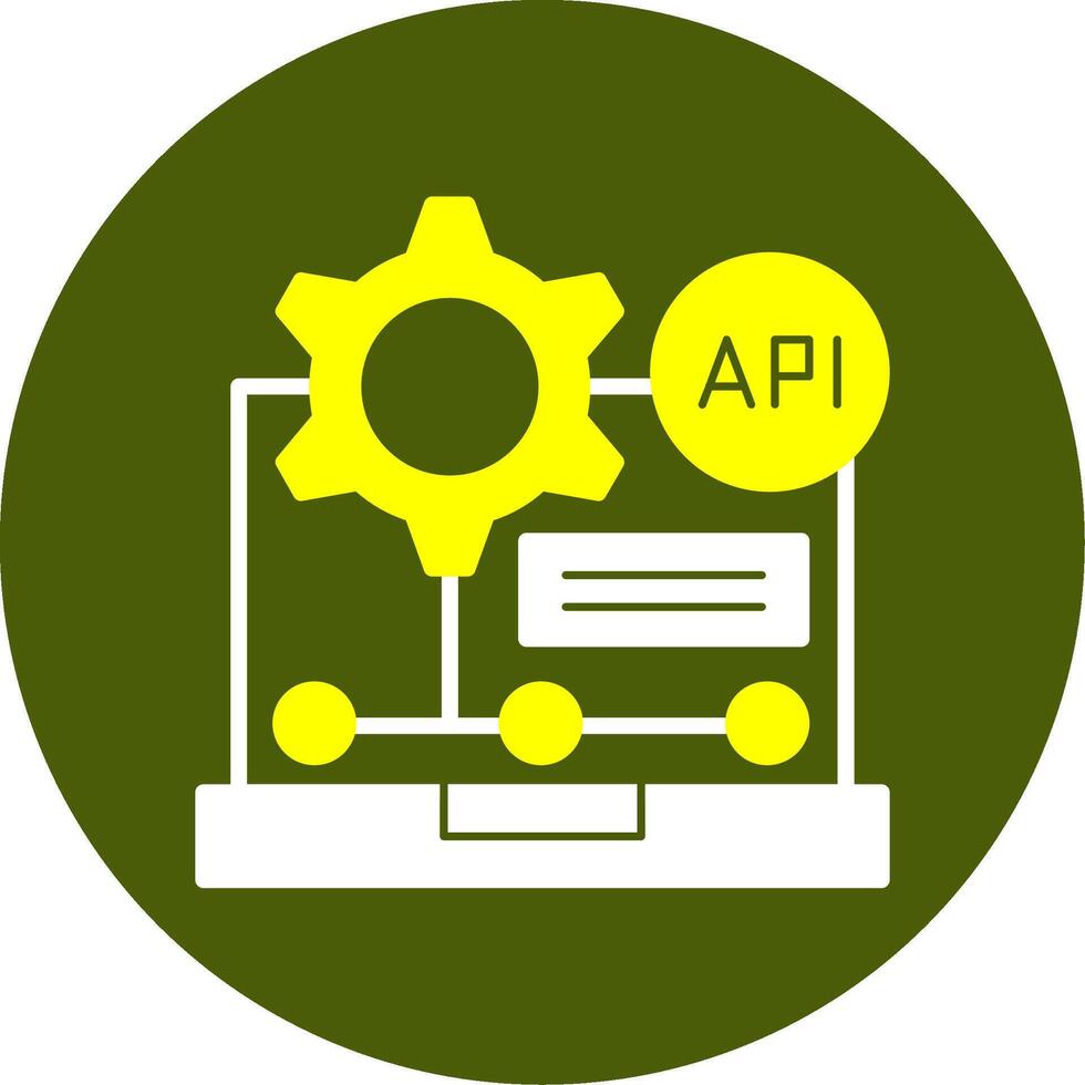API Solid Two Color Style Icon vector