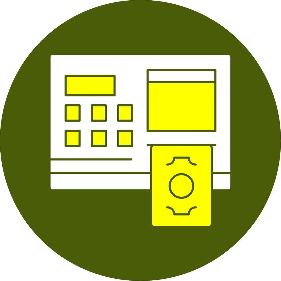 ATM Solid Style Two Color EPS Sample Icon vector