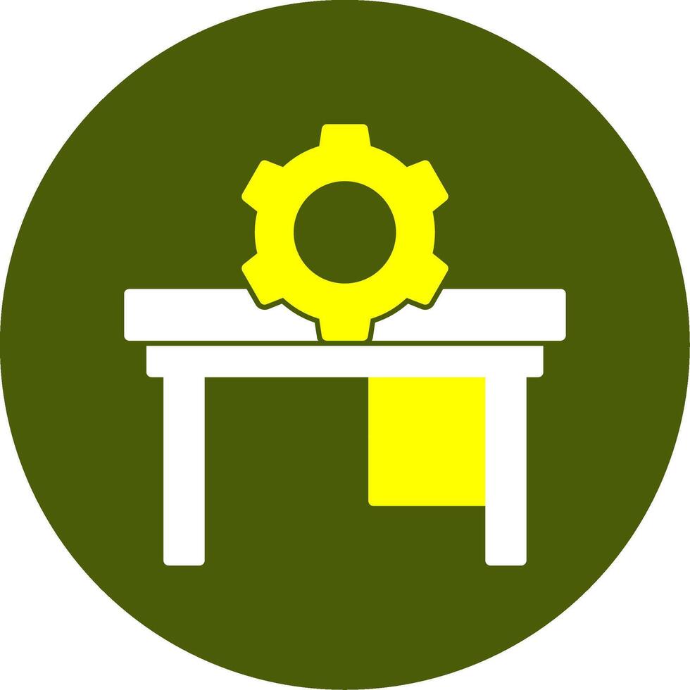 Desk Solid Style Two Color EPS Sample Icon vector
