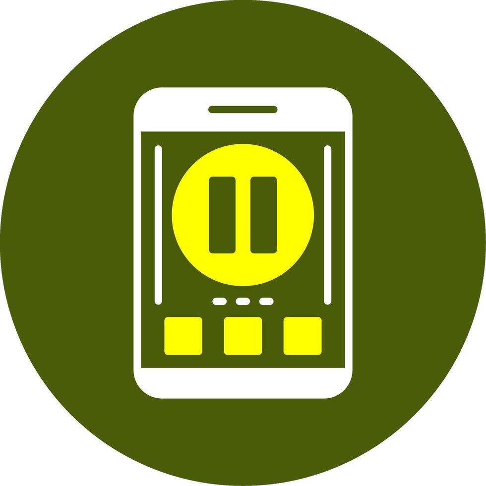 Pause Solid Style Two Color Sample Icon vector