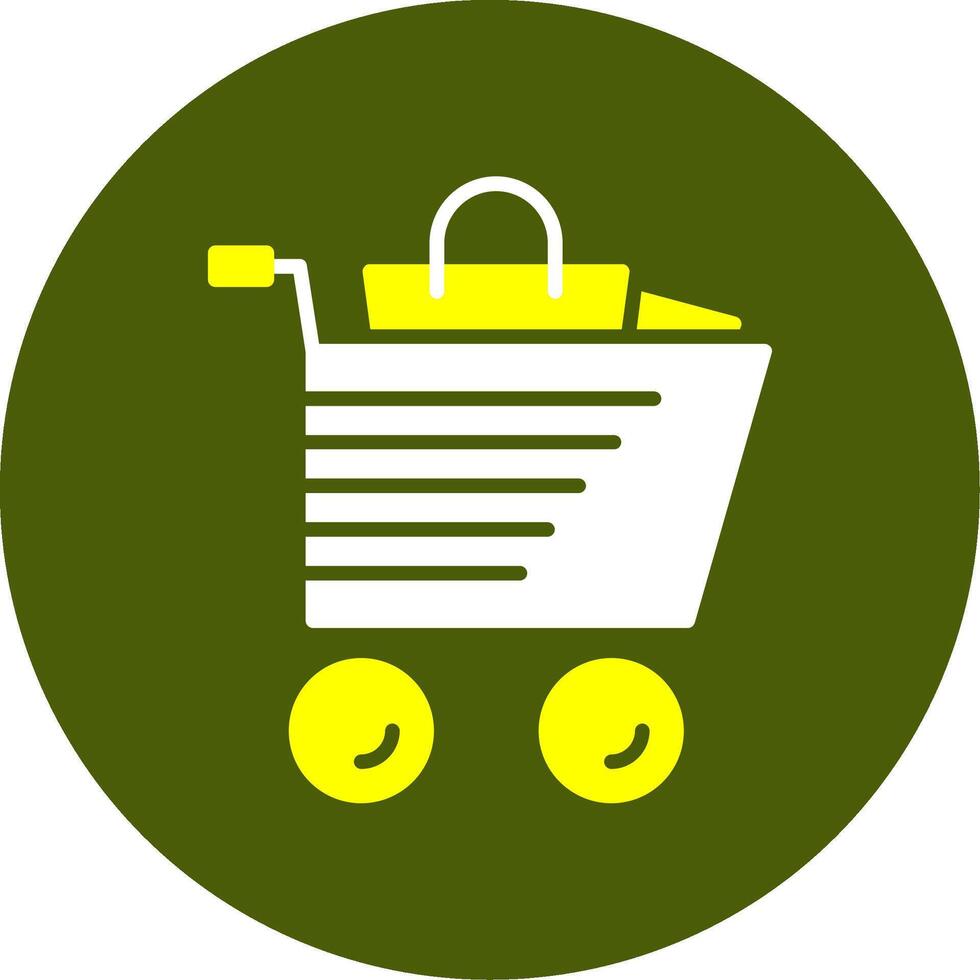 Shopping Trolley Solid Style Two Color Sample Icon vector