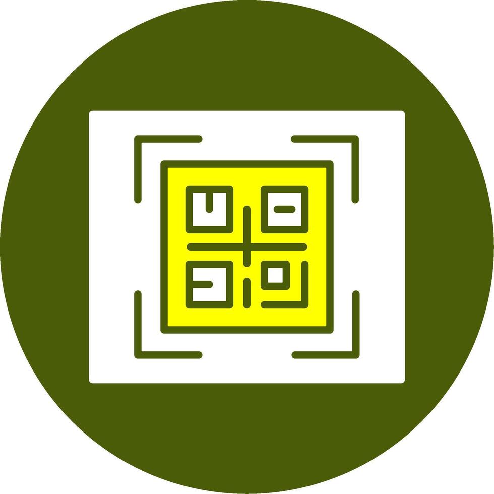 QR Code Solid Style Two Color Sample Icon vector