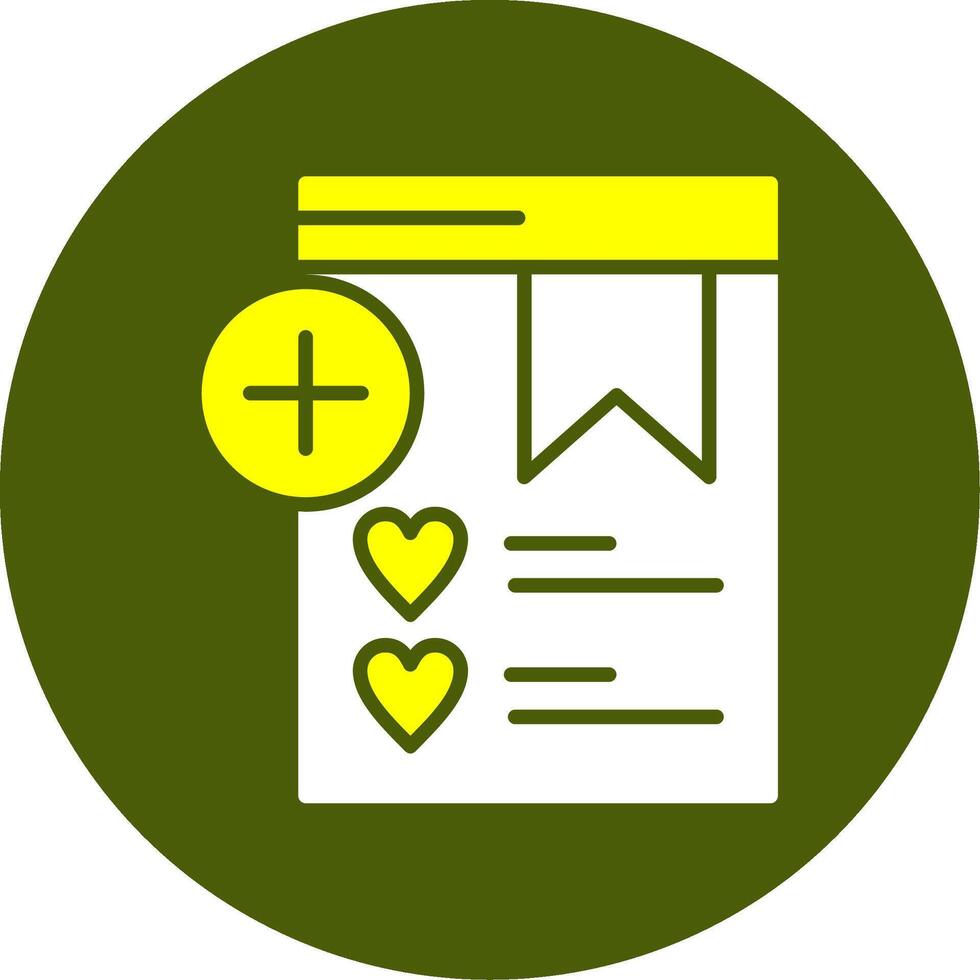 Add to Wishlist Solid Style Two Color Sample Icon vector