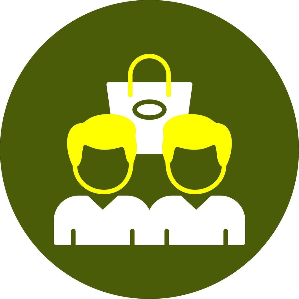 Shopping Community Solid Style Two Color Sample Icon vector