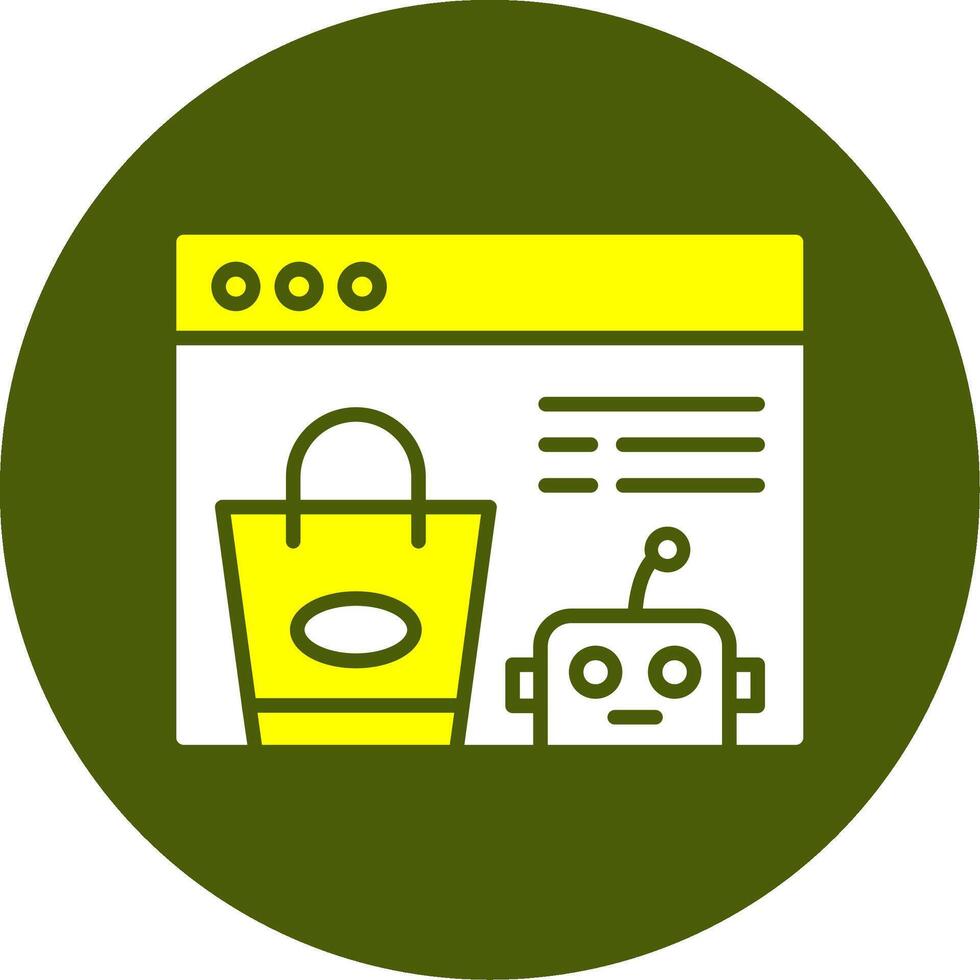 Virtual Shopping Assistant Solid Style Two Color Sample Icon vector