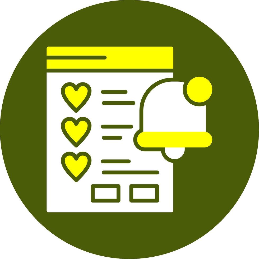 Wishlist Notification Solid Style Two Color Sample Icon vector