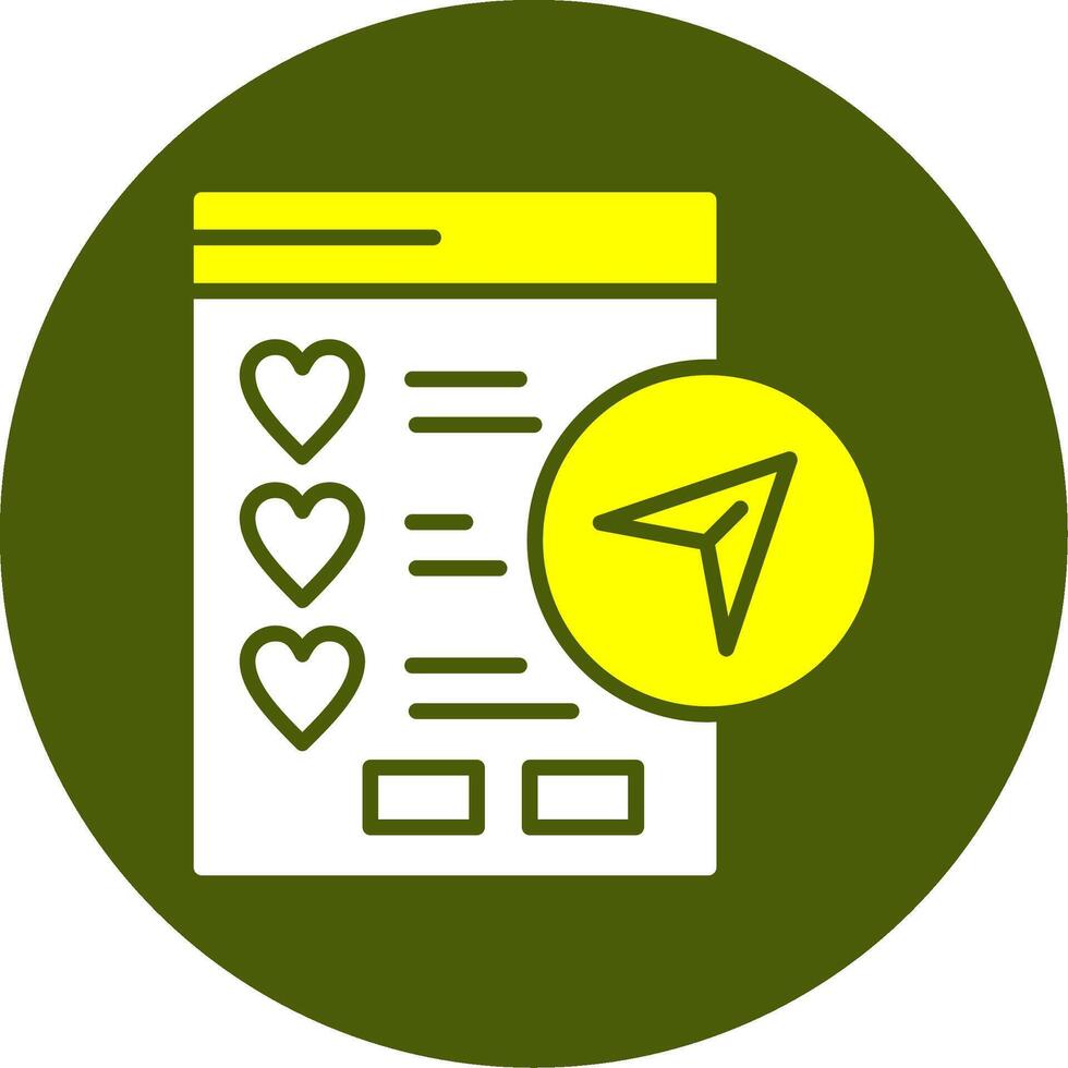 Wishlist Sharing Solid Style Two Color Sample Icon vector