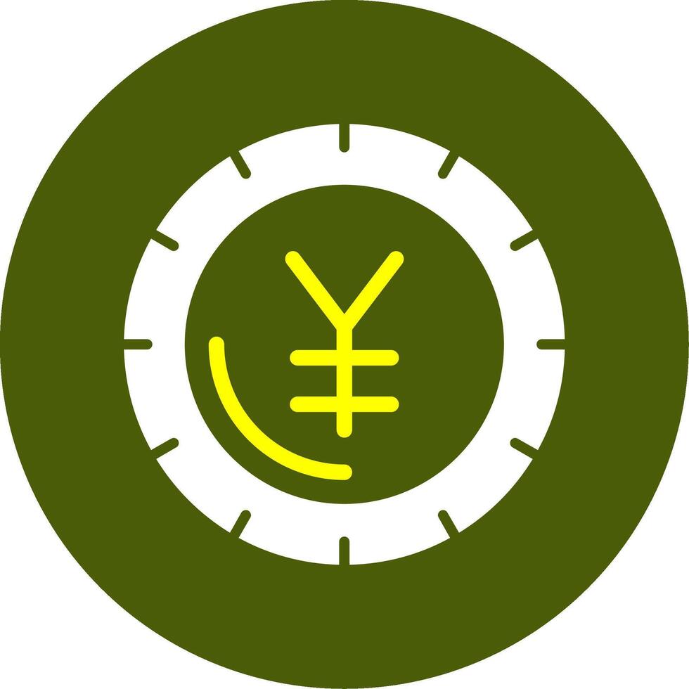 Yen sign Solid Two Color Circle Sample Design vector