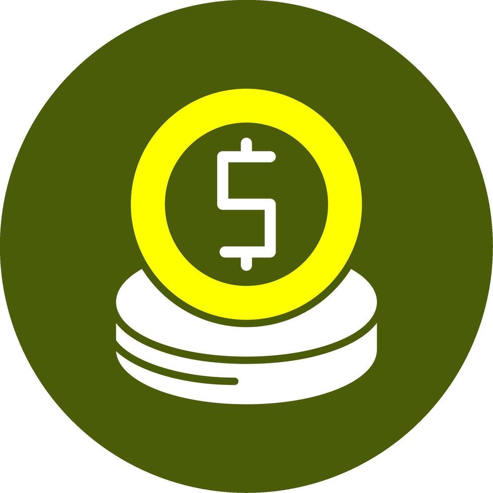 Coins Solid Two Color Circle Sample Design vector