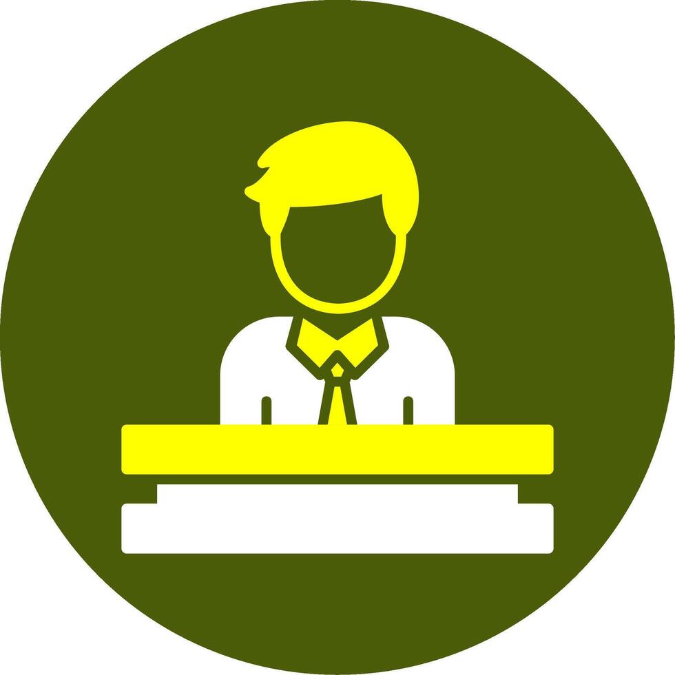 Bank teller Solid Two Color Circle Sample Design vector