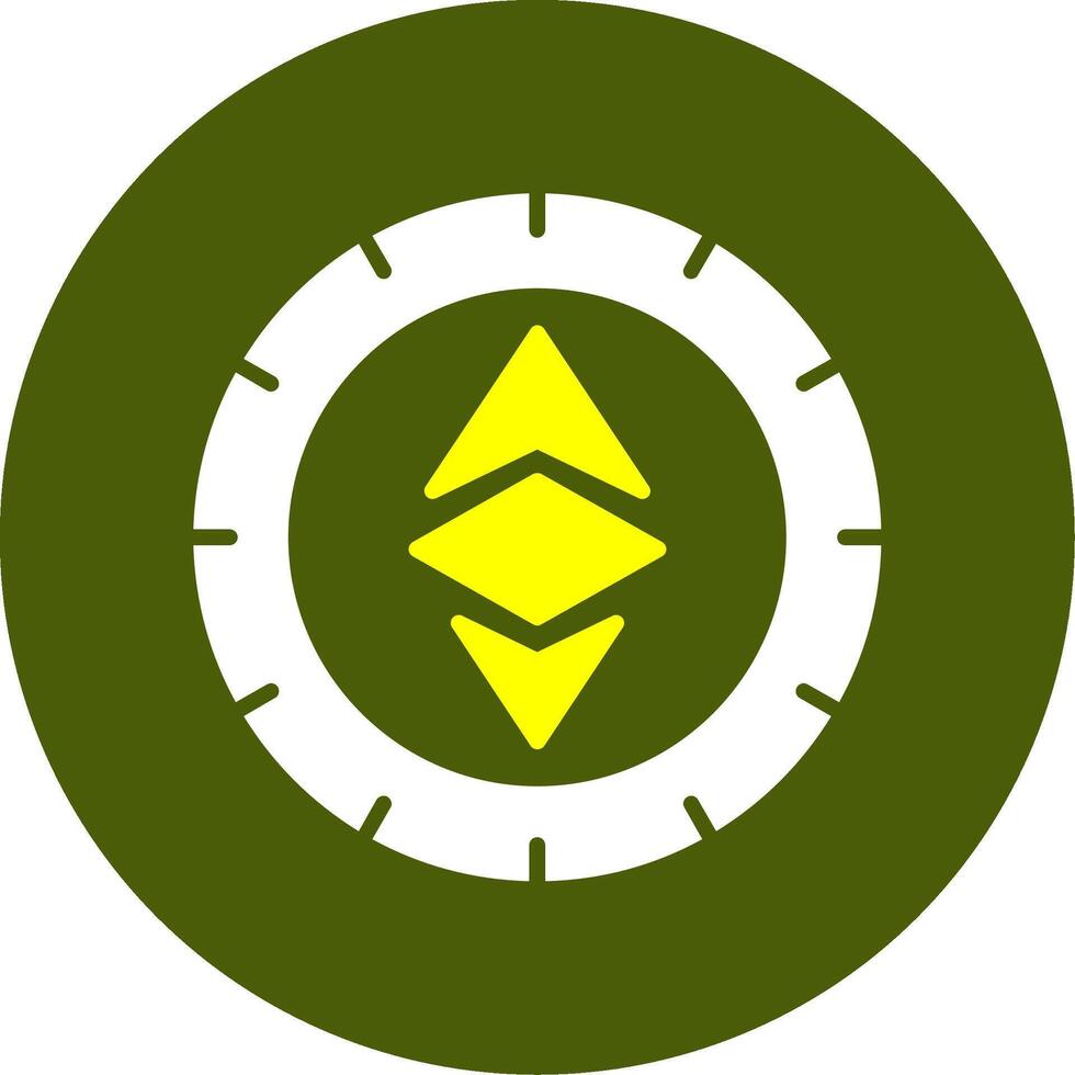 Ethereum Solid Two Color Circle Sample Design vector