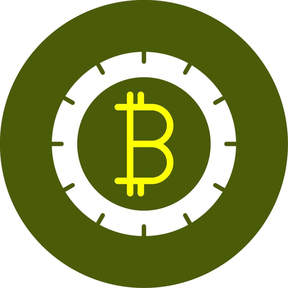 Bitcoin Solid Two Color Circle Sample Design vector