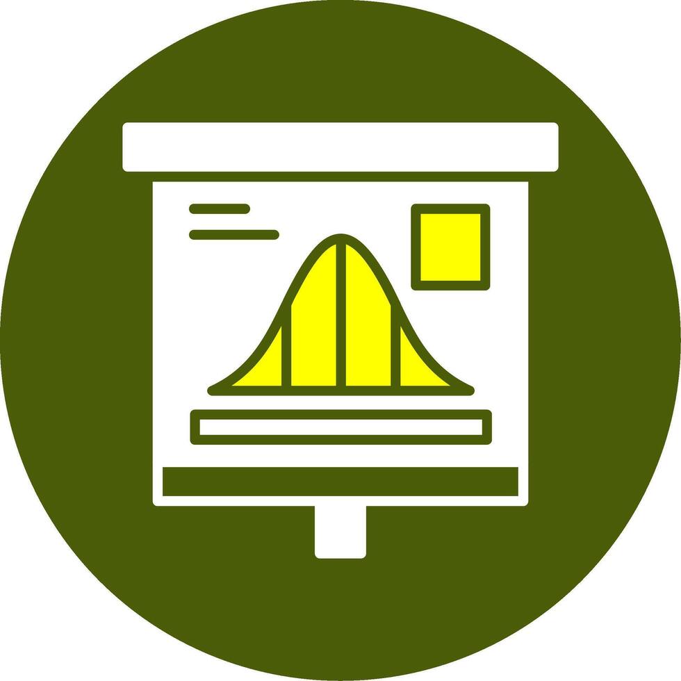Bell Curve Graph Solid Two Color Circle Sample Design vector