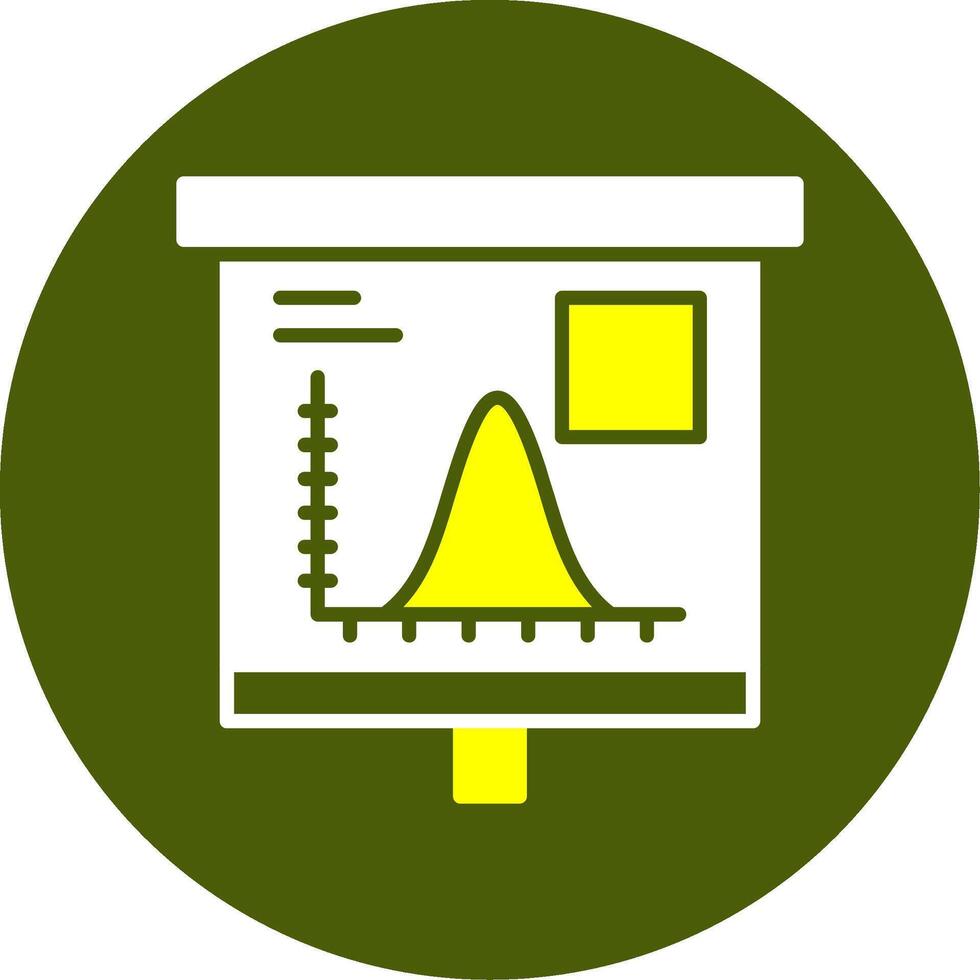 Bell Curve on Graph Solid Two Color Circle Sample Design vector