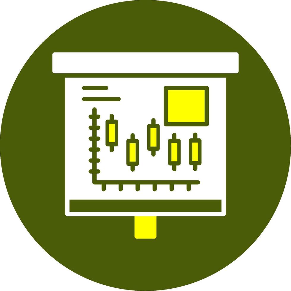 Candlestick Chart Solid Two Color Circle Sample Design vector