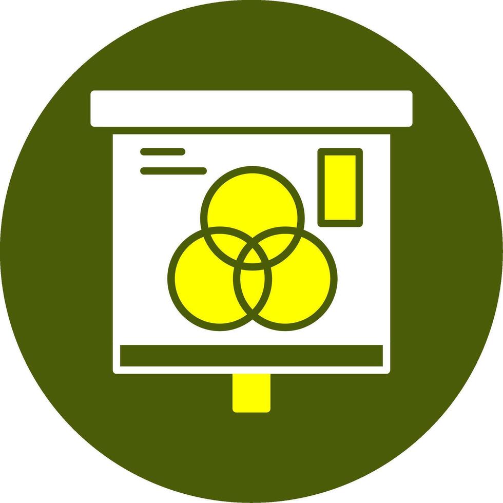 Venn Diagram Solid Two Color Circle Sample Design vector