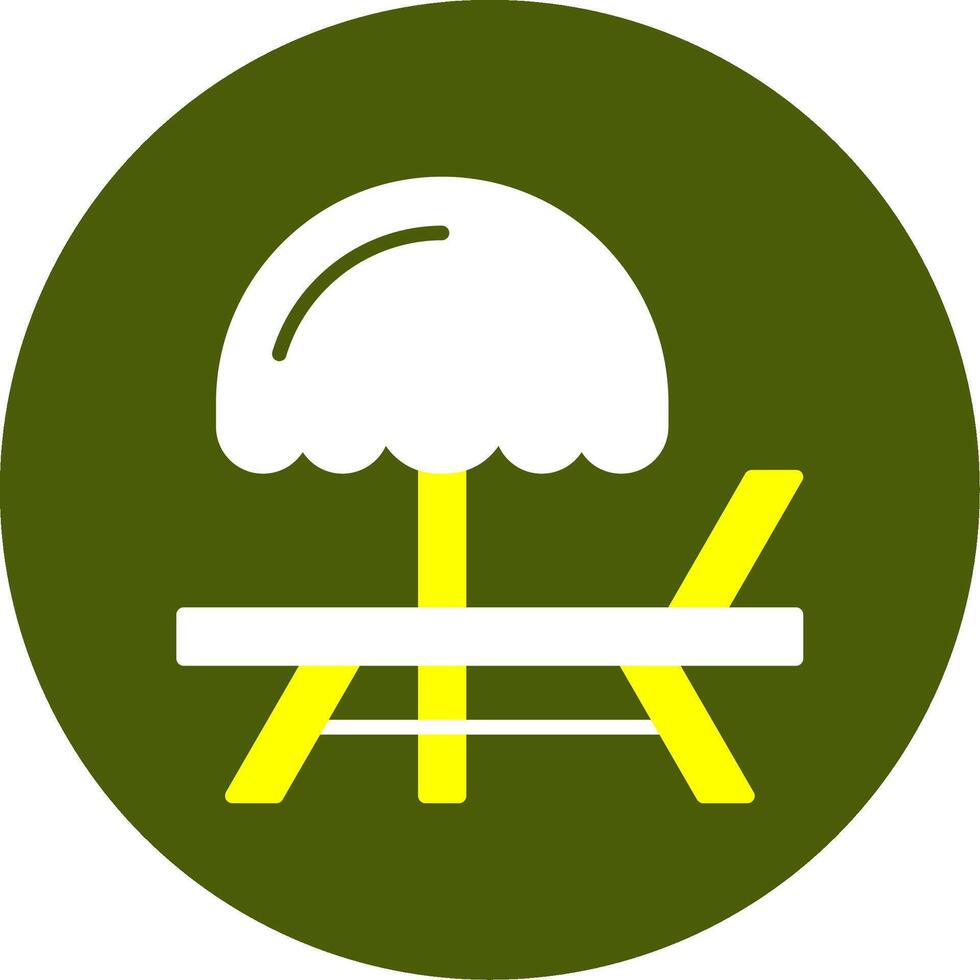 Beach chair Solid Style Two Color Circle Sample Design vector
