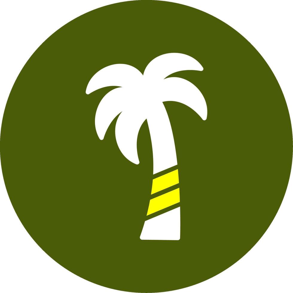 Palm tree Solid Two Color Circle Style vector