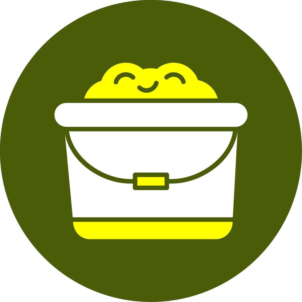 Sand bucket Solid Two Color Circle Style vector