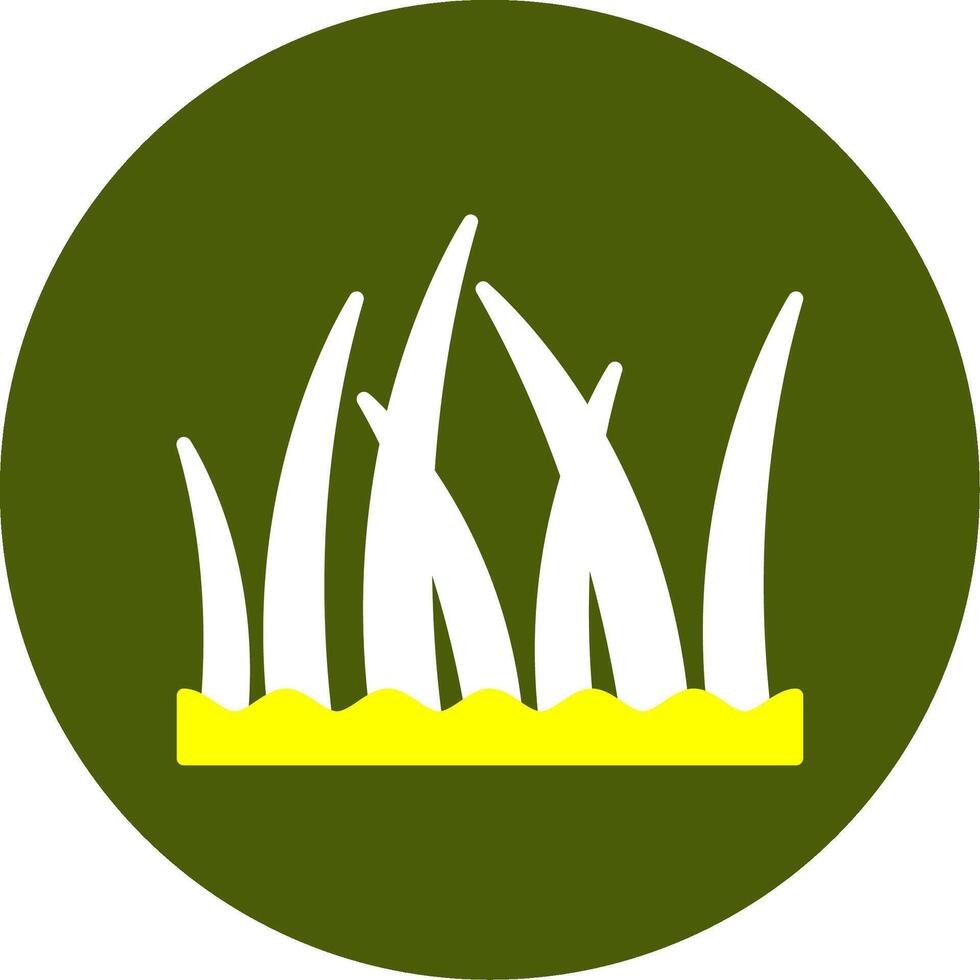 Beach grass Solid Two Color Circle Style vector