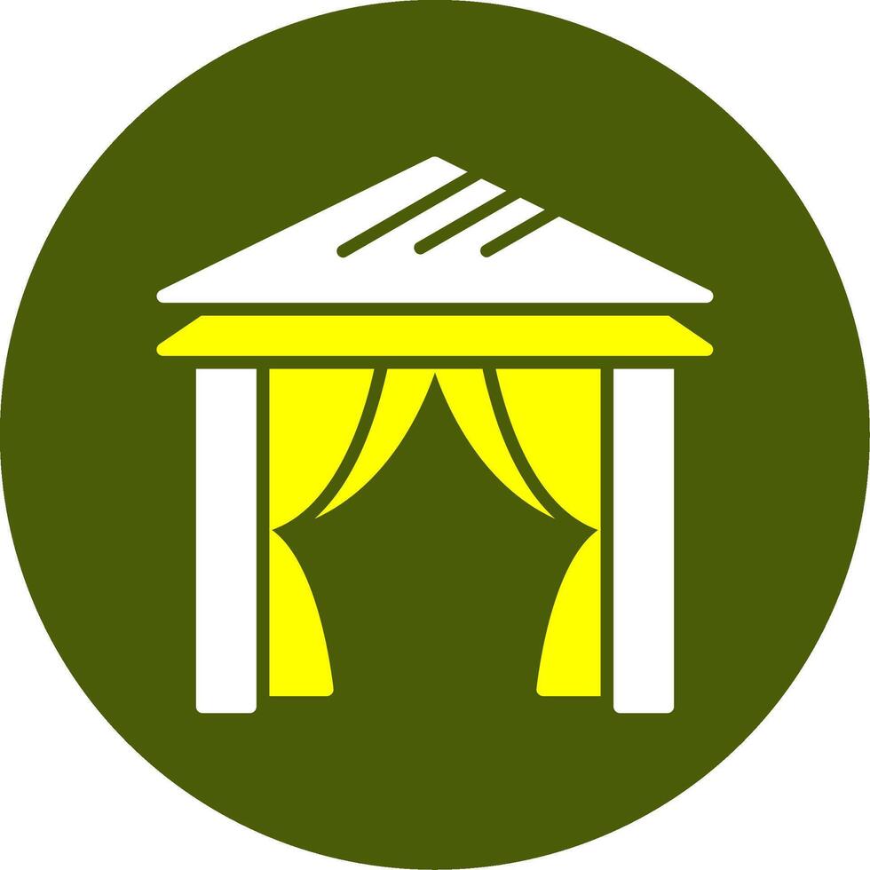 Beach tent Solid Two Color Circle Style vector