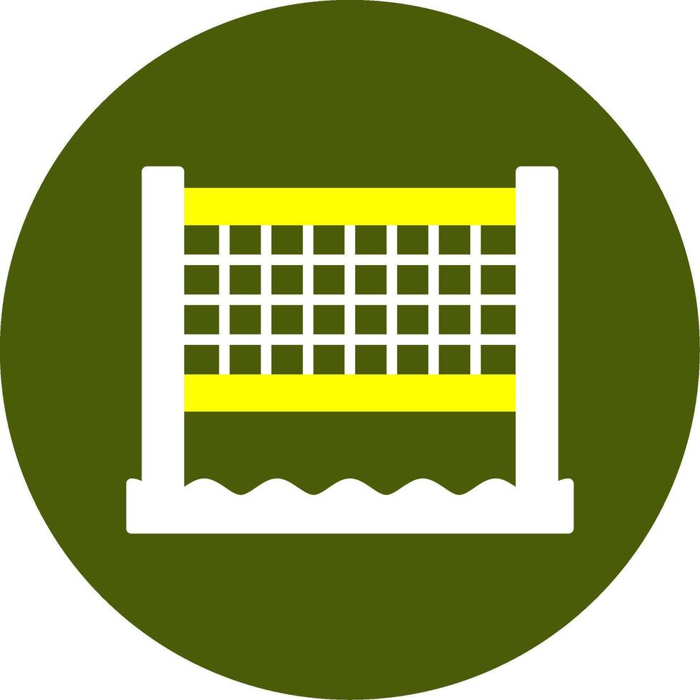 Beach volleyball net Solid Two Color Circle Style vector