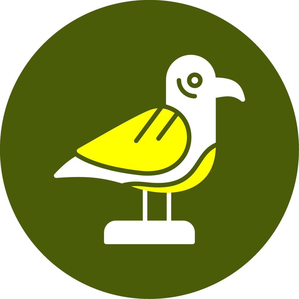 Seagull Solid Style Two Color Circle Sample Icon Design vector
