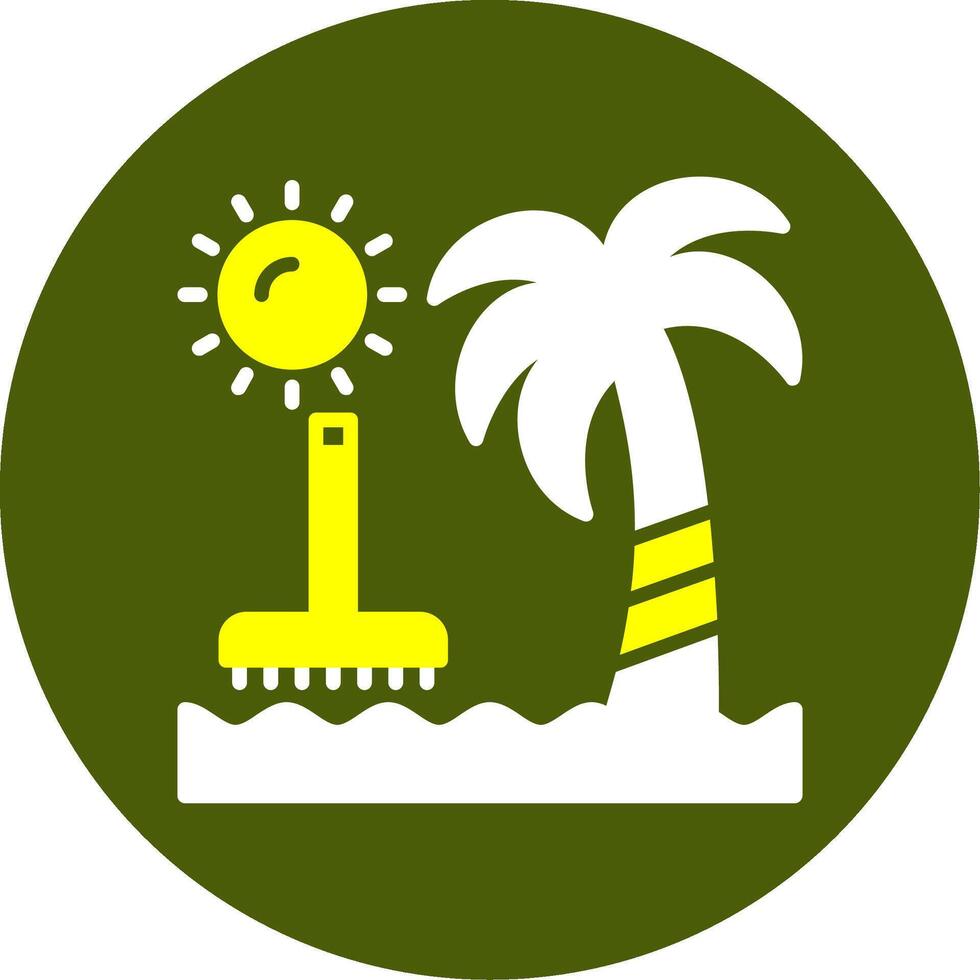 Beach cleanup Solid Two Color Circle Style vector