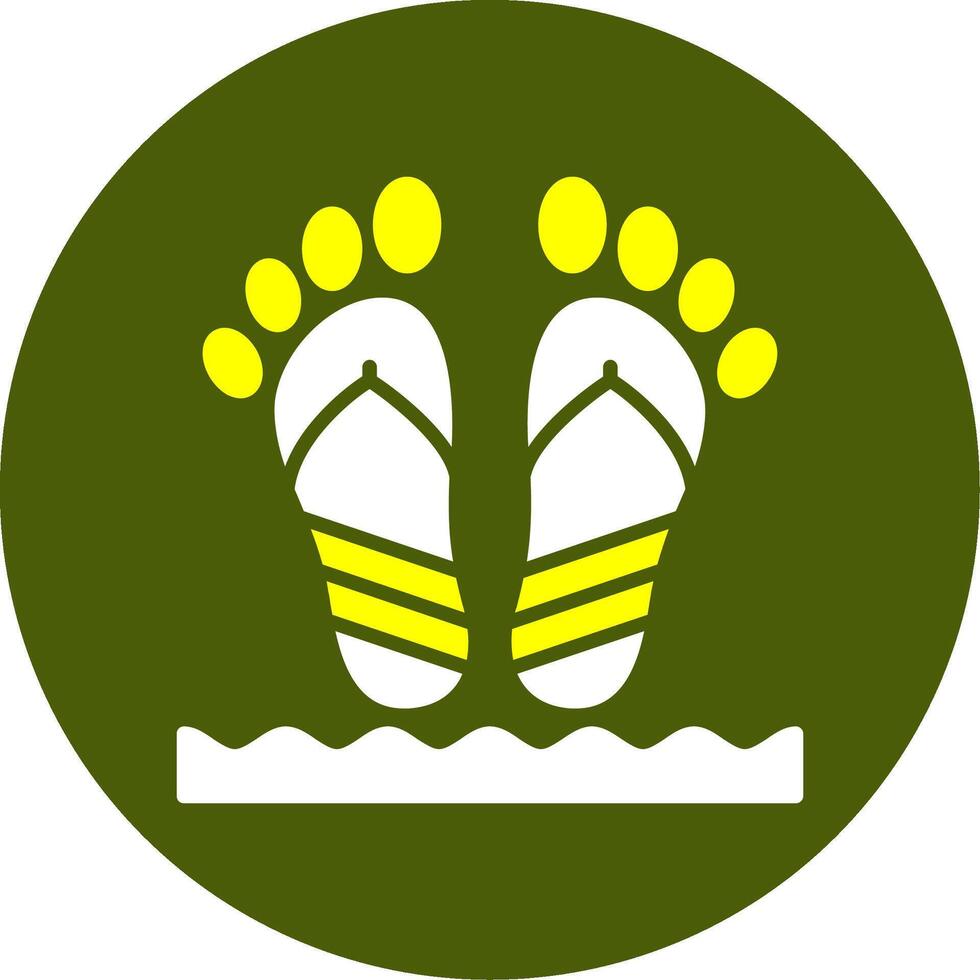 Beach walk Solid Two Color Circle Style vector