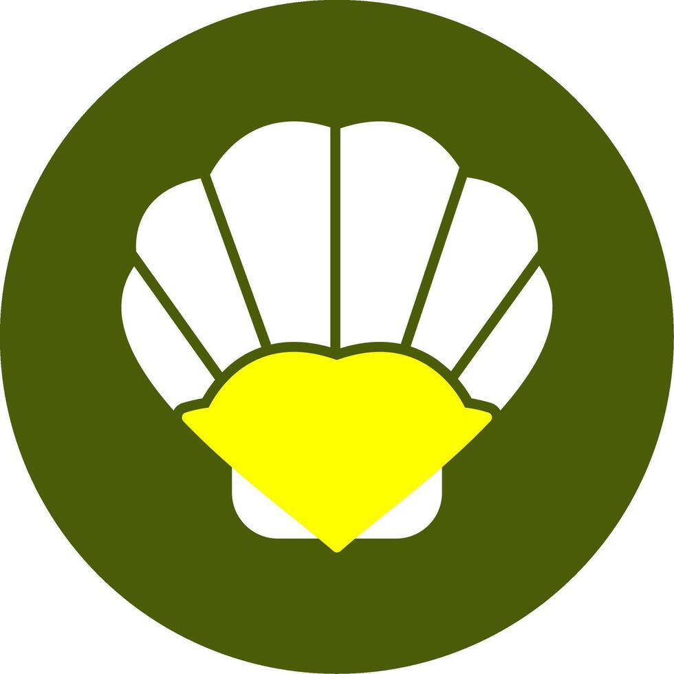 Seashell Solid Two Color Circle Style vector
