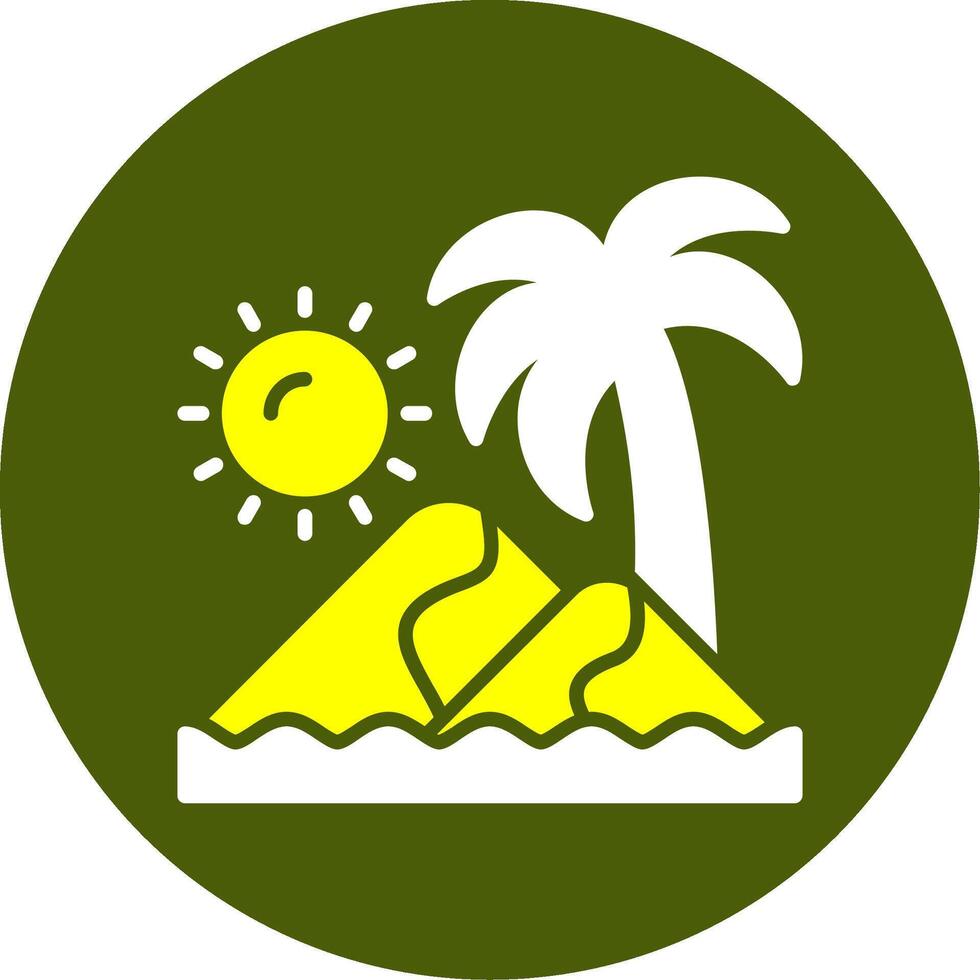 Sand dunes Solid Two Color Circle Style vector