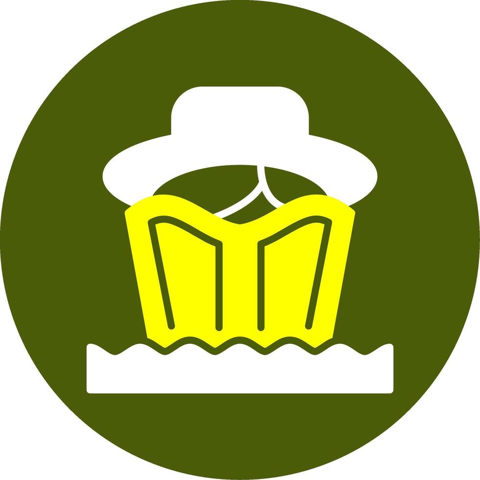 Beach reading Solid Two Color Circle Style vector