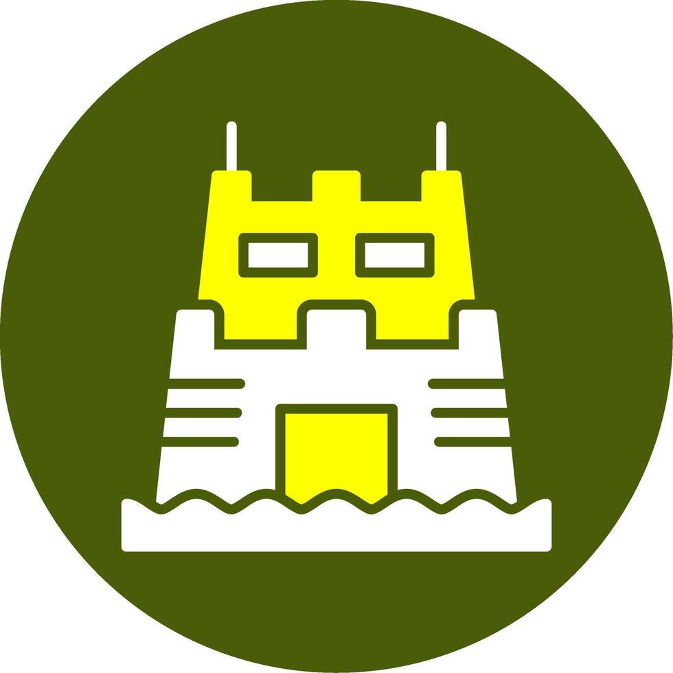 Sand castle contest Solid Two Color Circle Style vector
