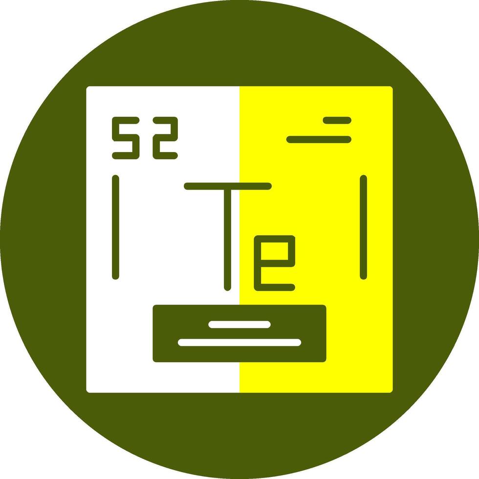 Tellurium Chemical Element Glyph Two Color Circle Element Design vector