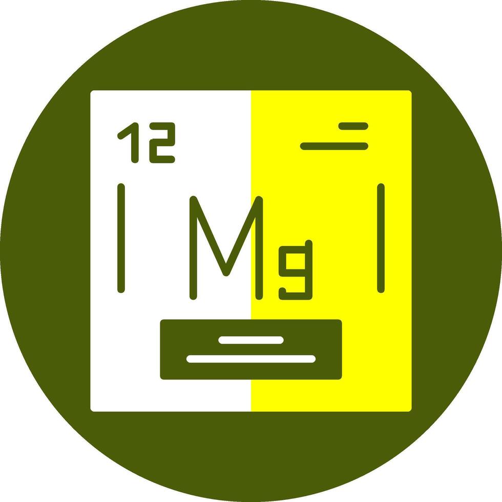 Magnesium Chemical Element Glyph Two Color Circle Element Design vector