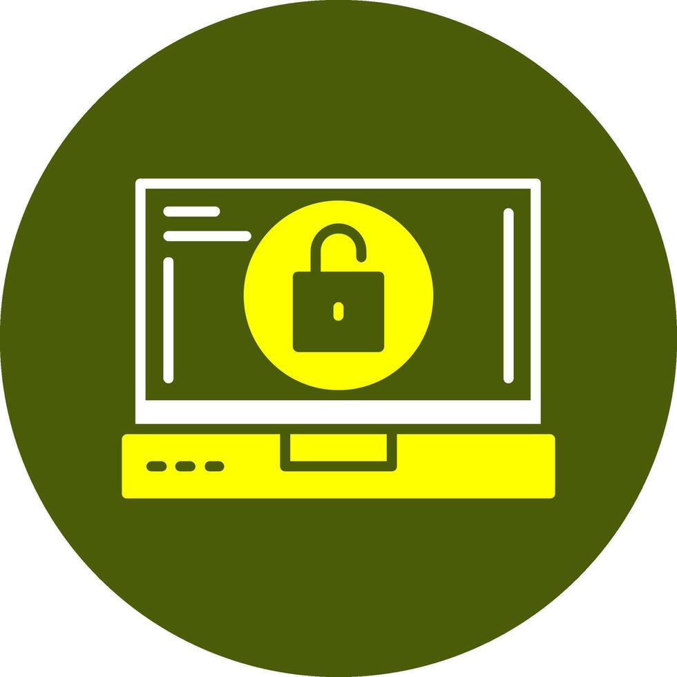 Unlock Glyph Two Color Style Sample Icon vector