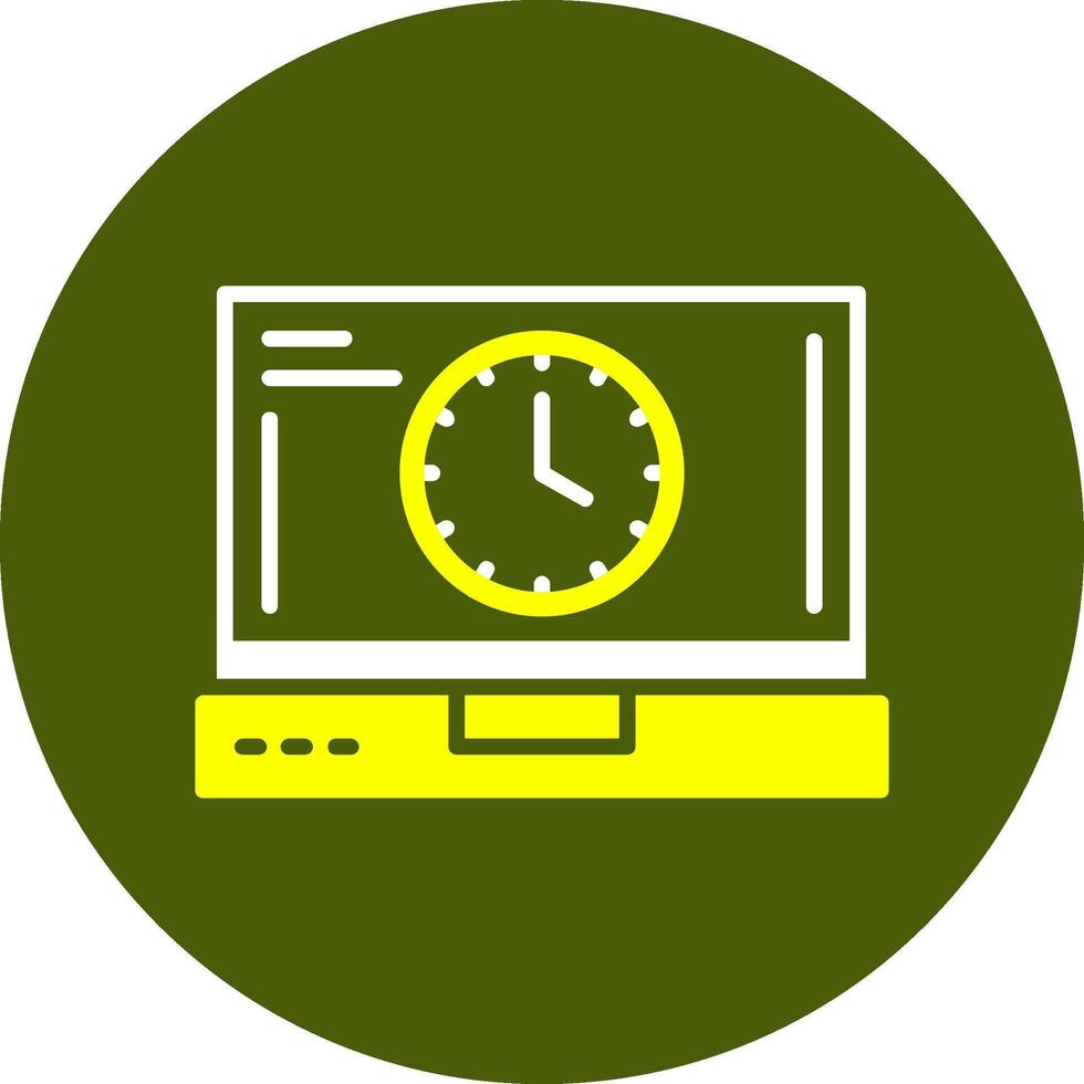 Clock Glyph Two Color Style Sample EPS Icon vector