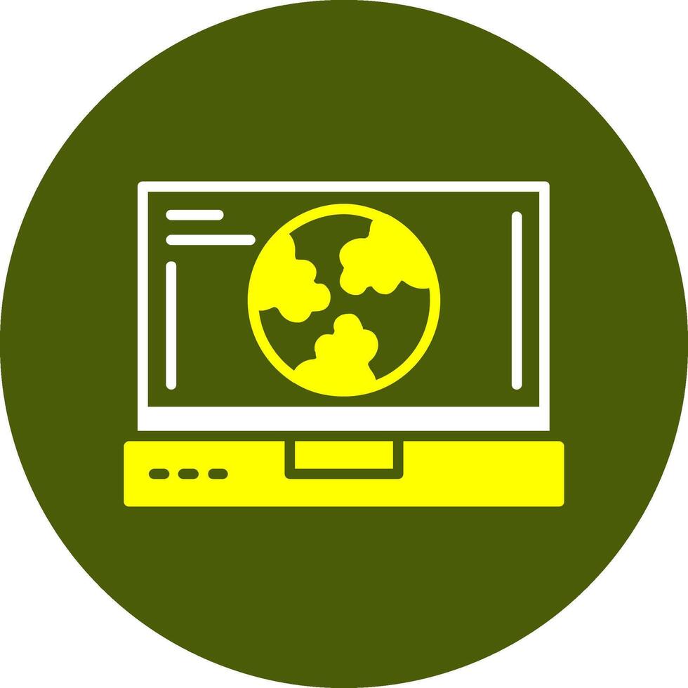 Earth Glyph Two Color Style Sample Icon vector