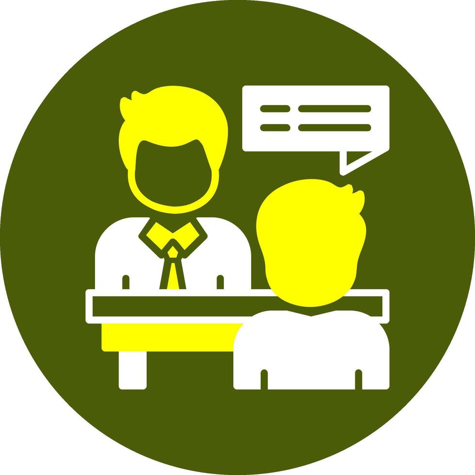 Interview Glyph Two Color Circle Style Sample Icon vector
