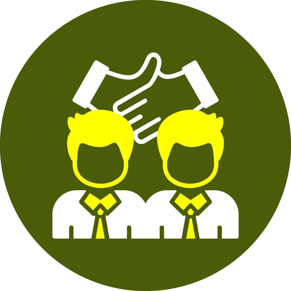 Handshake Glyph Two Color Style Sample Icon vector