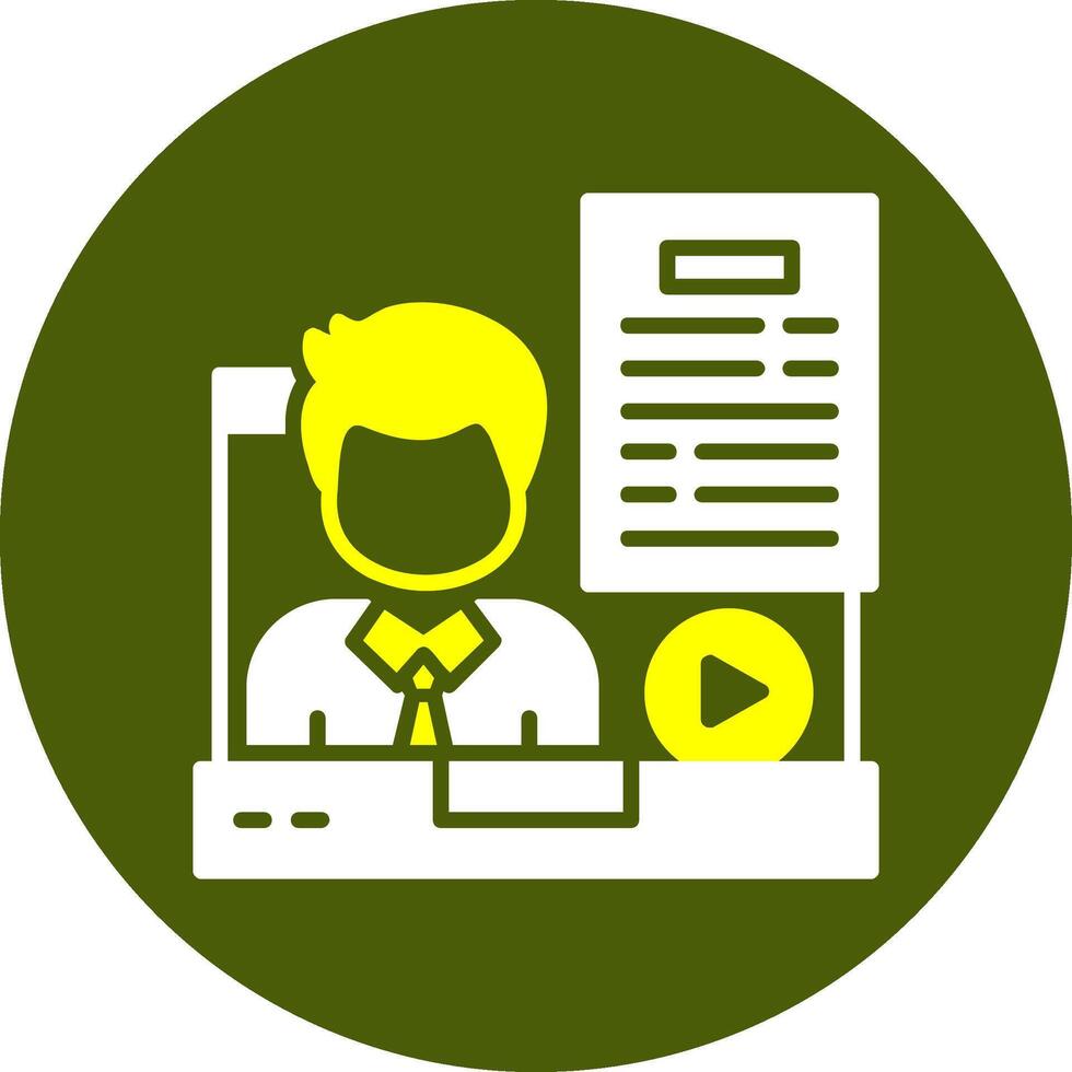 In-Person Interview Glyph Two Color Style Sample Icon vector
