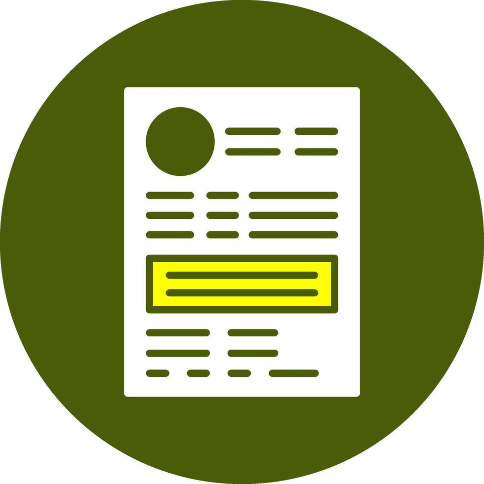 Resume Glyph Two Color Style Sample Icon vector