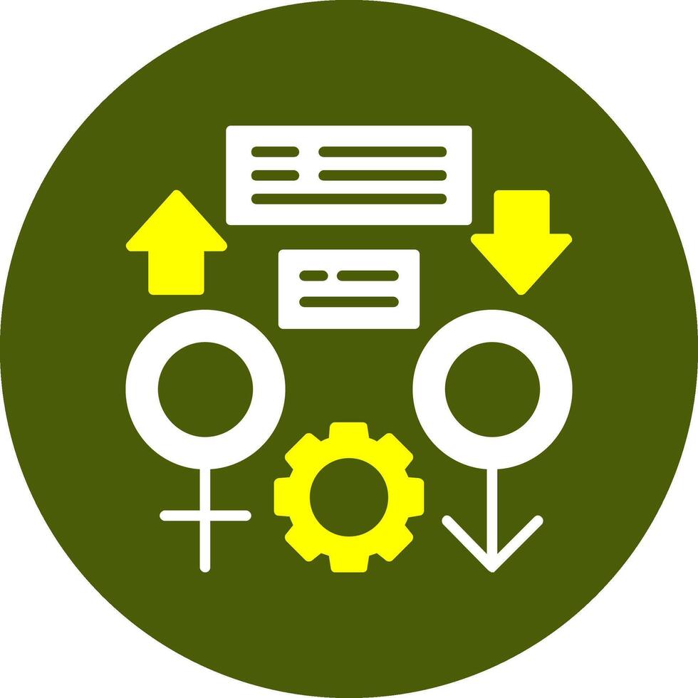 Gender Equality Glyph Two Color Style Sample Icon vector