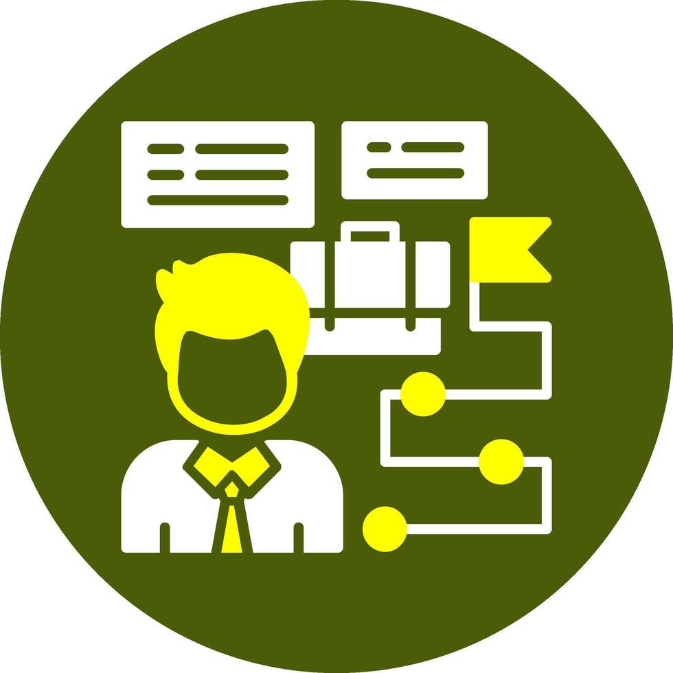 Career Path Glyph Two Color Style Sample Icon vector