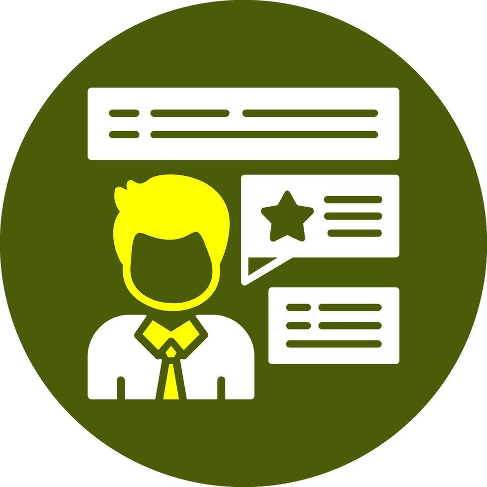 Feedback Glyph Two Color Style Sample Icon vector