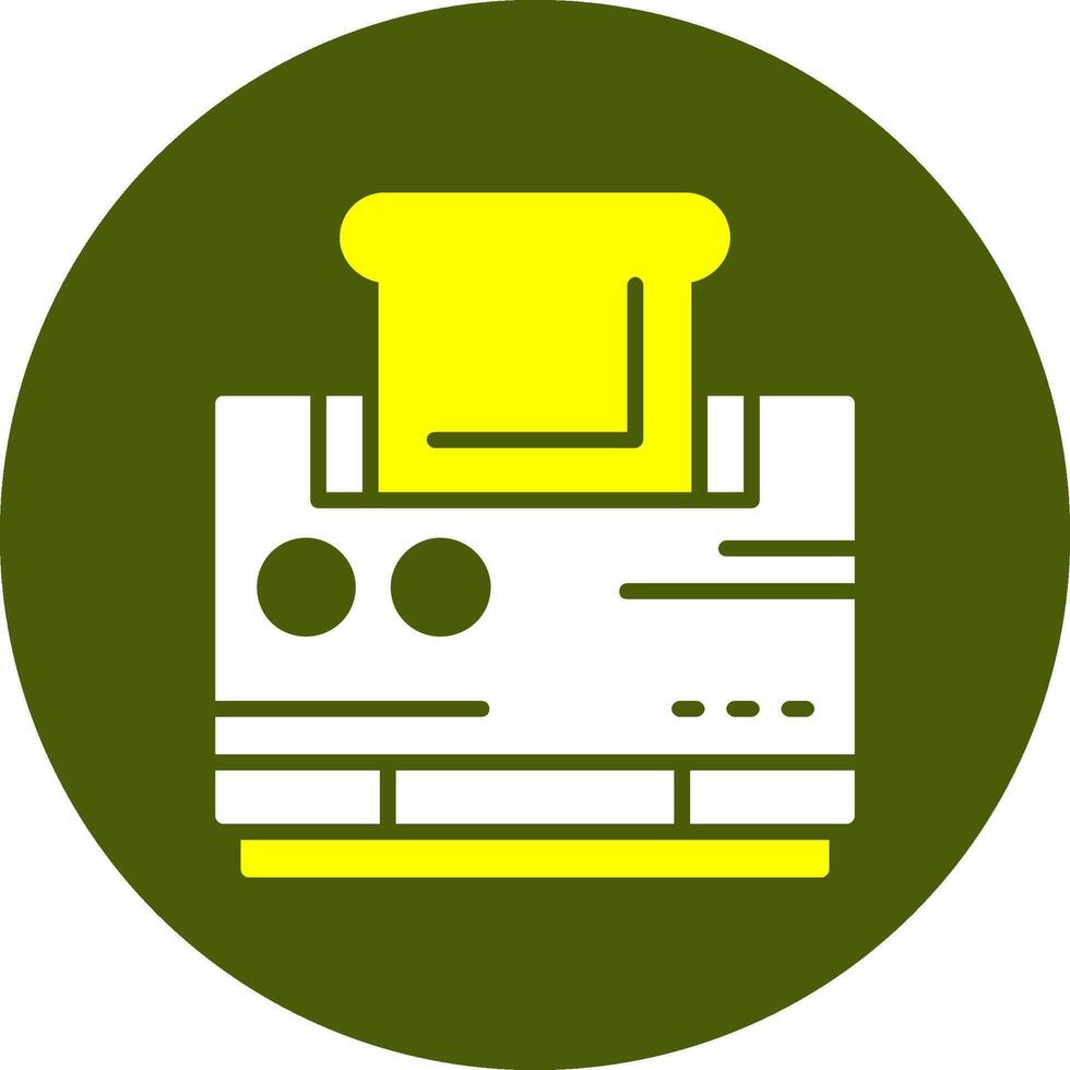 Toaster Glyph Two Color Style Sample Icon vector